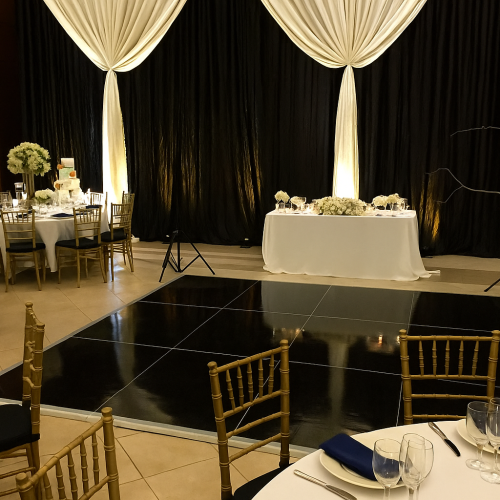 dance floor, wedding, tables, chairs, chiavari, rental